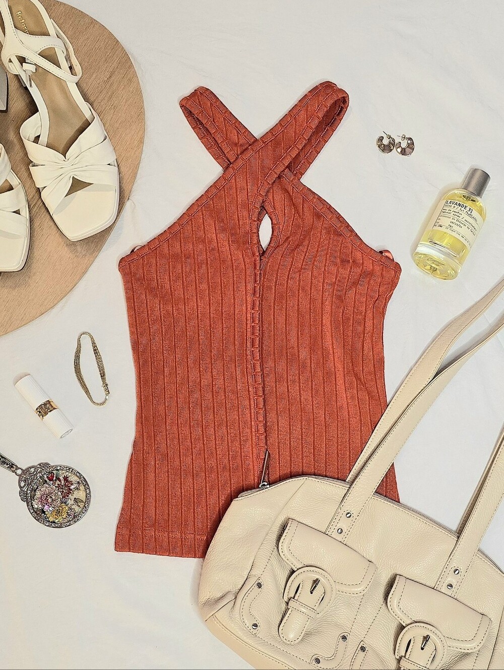 Club Monaco Shiny Wide Rib Tank
